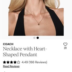 NWT -Coach Gold Heart Pendant Necklace